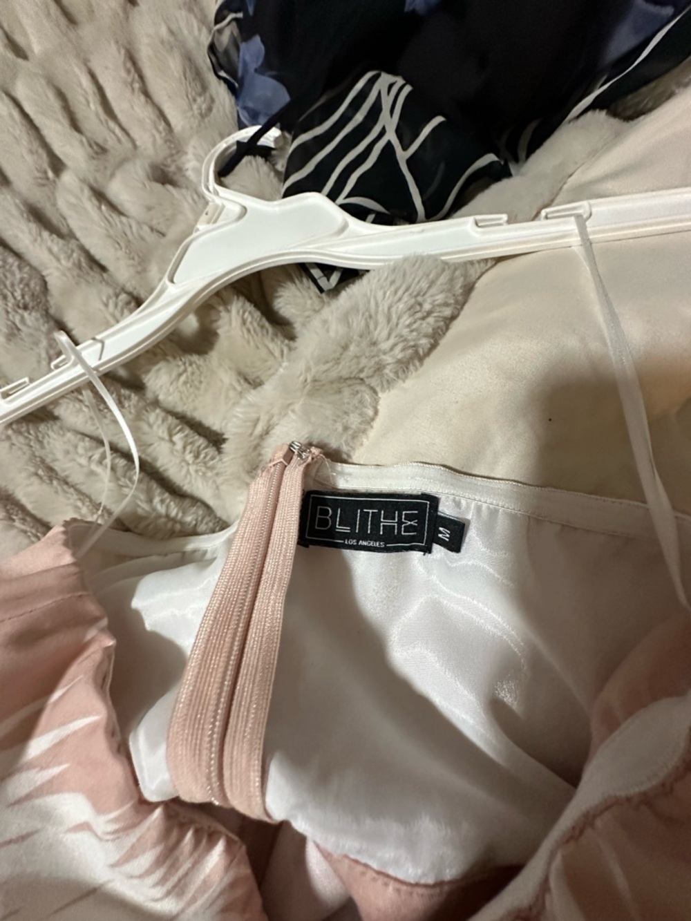 BLITHE Pale Pink High-Low Dress with Satin Lining